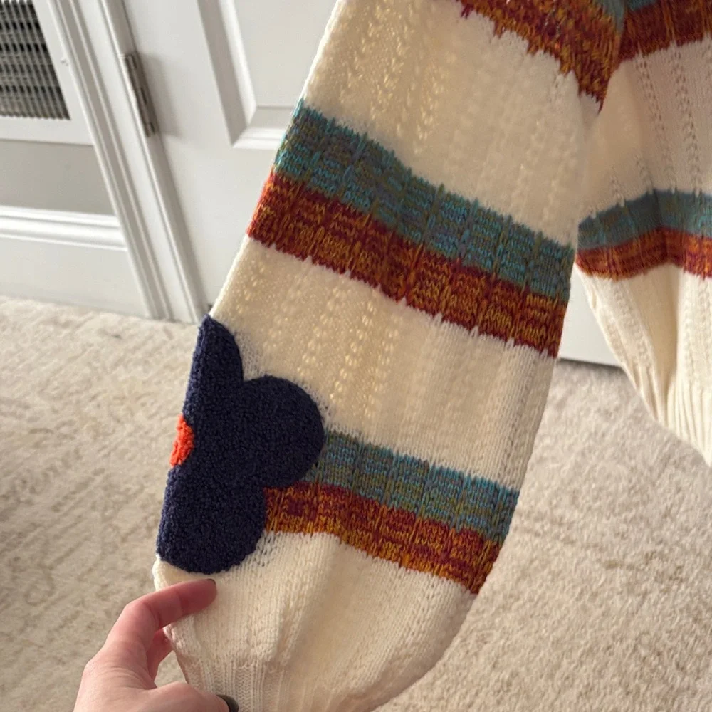 Easel Multicolor Floral Crew Neck Sweater - Picture 4 of 4